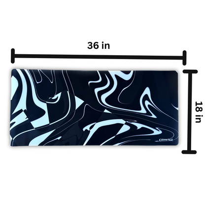 XL SWIRL CRWNZ Mousepad - Black/White