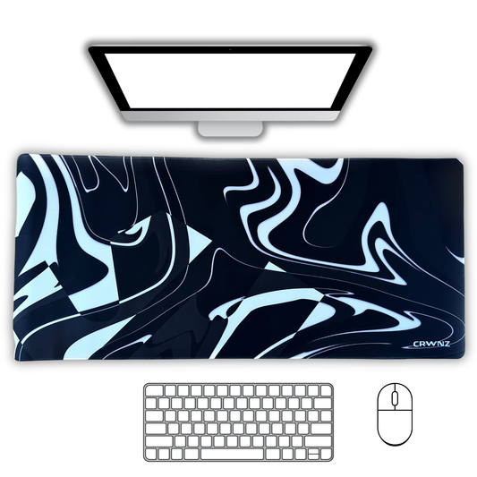XL SWIRL CRWNZ Mousepad - Black/White
